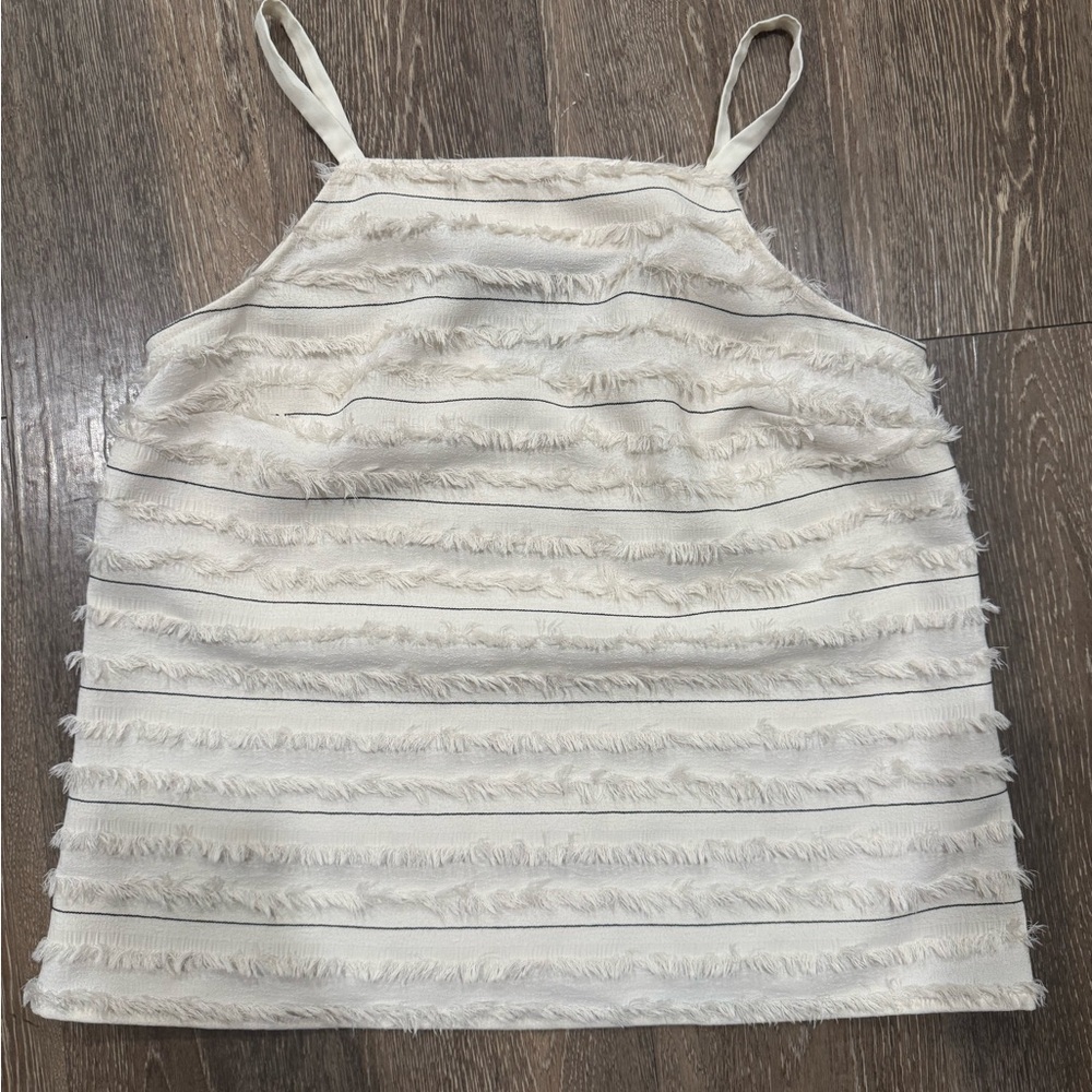Anthropologie Maeve Cream Fringe Camisole